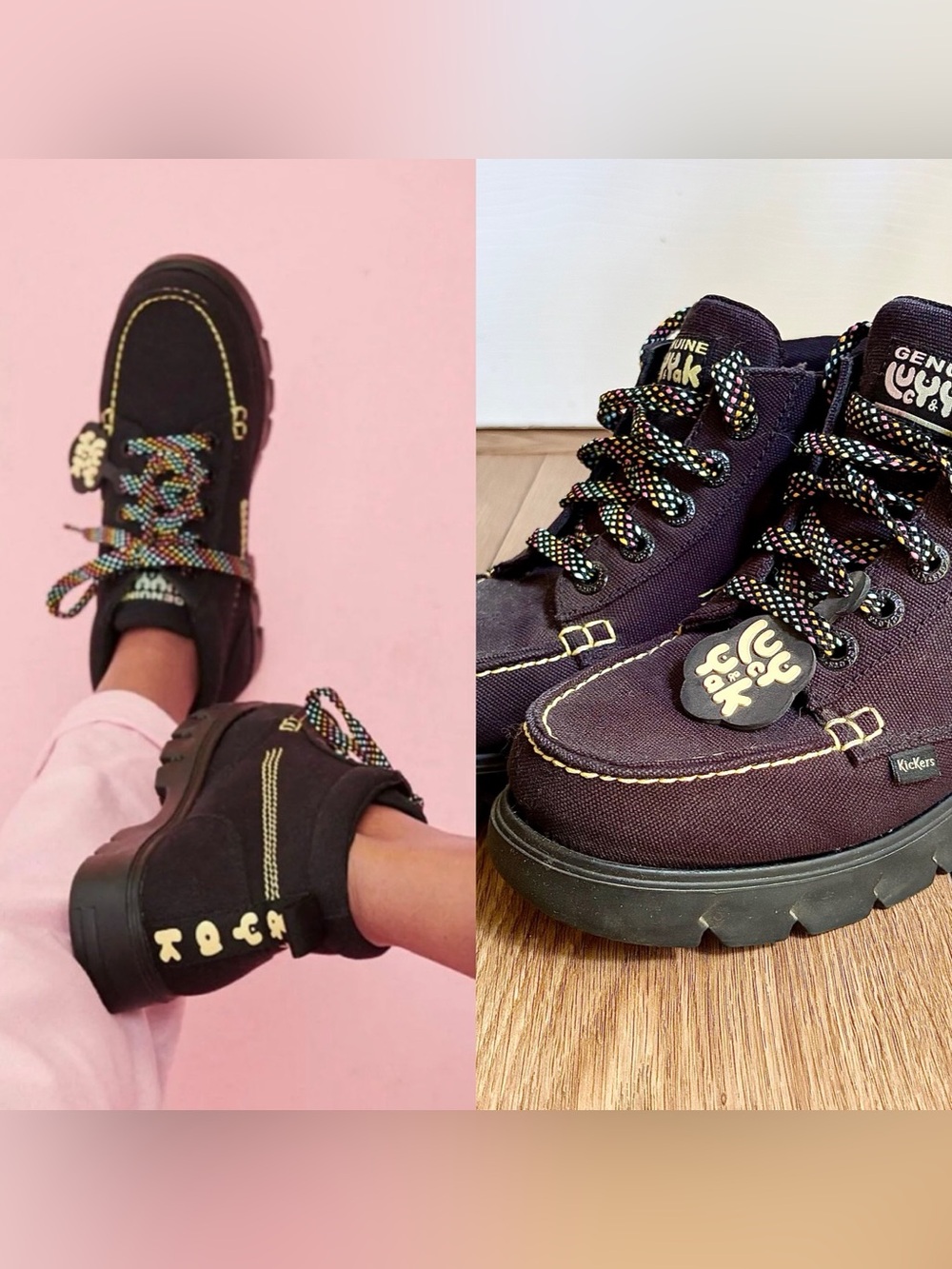 [RARE] Lucy & Yak Lennon Hi Kickers Collab Black Sneakers Size US 9/EU 40